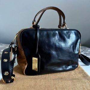 Badgley Mischka Dual Tone Black and Brown Hand/Cross Body Bag